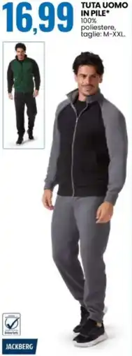 Eurospin Jackberg tuta uomo in pile offerta