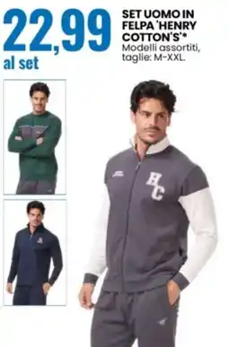 Eurospin Set uomo in felpa 'henry cotton's' offerta