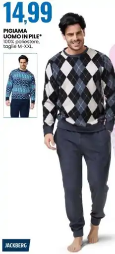 Eurospin Jackberg pigiama uomo in pile offerta