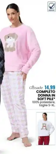 Eurospin Glissade completo donna in soft pile offerta