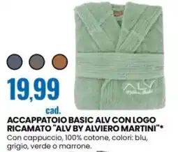 Eurospin Accappatoio basic alv con logo ricamato "alv by alviero martini” offerta