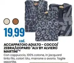 Eurospin Accappatoio adulto - cocco/ zebra/leopard "alv by alviero martini" offerta