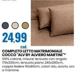 Eurospin Completo letto matrimoniale cocco "alv by alviero martini” offerta