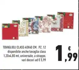 Conad Superstore Tovaglioli class 40x40 cm. pz. 12 offerta