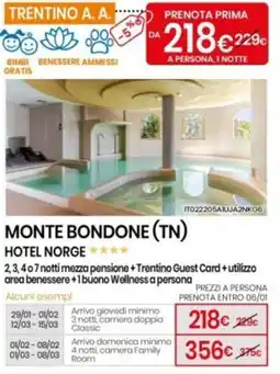 Eurospin Monte bondone (TN) hotel norge offerta