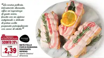 Metà pollo fior di romagna disossato ripieno