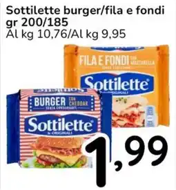 Famila Sottilette burger/fila e fondi offerta