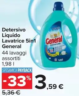 Carrefour Detersivo Liquido Lavatrice 5in1 General offerta