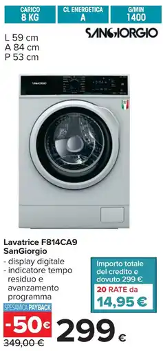 Carrefour Lavatrice F814CA9 SanGiorgio offerta