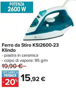 Carrefour Ferro da Stiro KSI2600-23 Klindo offerta