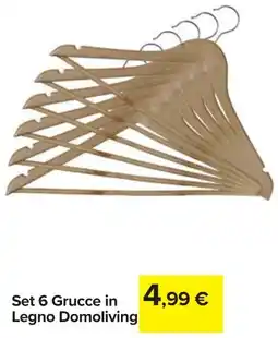 Carrefour Set 6 Grucce in Legno Domoliving offerta