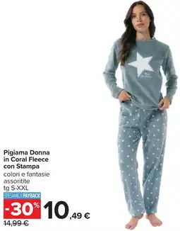 Carrefour Pigiama Donna in Coral Fleece con Stampa offerta