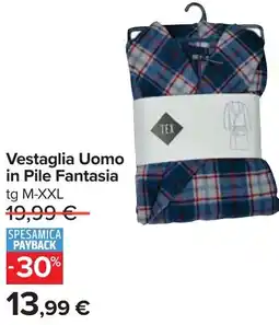 Carrefour Vestaglia Uomo in Pile Fantasia offerta