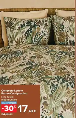 Carrefour Completo Letto o Parure Copripiumino offerta