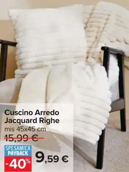Carrefour Cuscino Arredo Jacquard Righe offerta