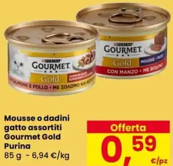 Mousse o dadini gatto assortiti Gourmet Gold Purina