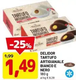 DPiù Delidor tartufo artigianale bianco e nero offerta