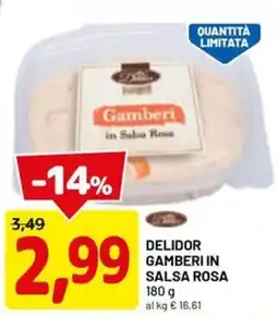 DPiù Delidor gamberi in salsa rosa offerta
