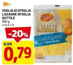 DPiù Voglia di sfoglia lasagne sfoglia sottile offerta