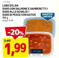 DPiù Lord dylan sugo con salmone e gamberetti / sugo allo scoglio / sugo di pesce con astice offerta