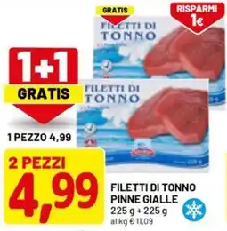 DPiù Filetti di tonno pinne gialle offerta
