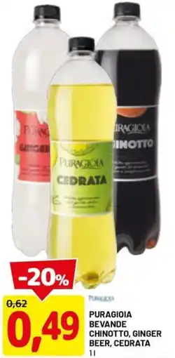DPiù Puragioia bevande chinotto, ginger beer, cedrata offerta