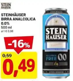 DPiù Steinhäuser birra analcolica 0.0% offerta