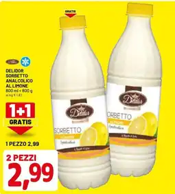 DPiù Delidor sorbetto analcolico al sorbetto limone offerta