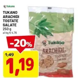 DPiù Tukano arachidi tostate salate offerta