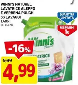 DPiù Winni's naturel lavatrice aleppo e verbena pouch offerta