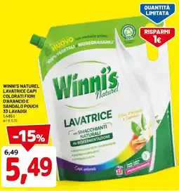 DPiù Winni's naturel lavatrice capi colorati fiori d'arancio e sandalo pouch offerta
