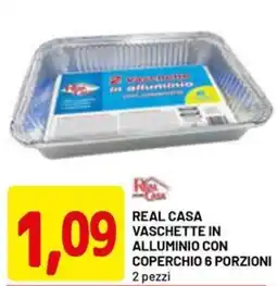 DPiù Real casa vaschette in alluminio con coperchio 6 porzioni 2 pezzi offerta