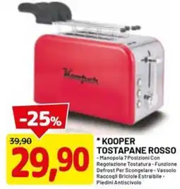 DPiù Kooper tostapane rosso offerta