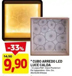 DPiù Cubo arredo LED luce calda offerta