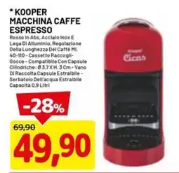 DPiù Kooper macchina caffe espresso offerta
