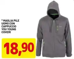 DPiù Maglia pile uomo con cappuccio you YOUNG COVERI offerta