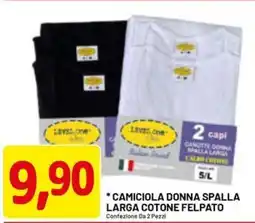 DPiù Camiciola donna spalla larga cotone felpato offerta