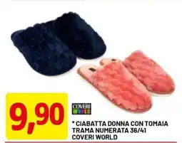 DPiù Ciabatta donna con tomaia trama numerata 36/41 COVERI WORLD offerta