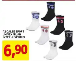 DPiù 2 calze sport unisex milan inter JUVENTUS offerta