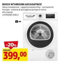 DPiù BOSCH WTH8520811 ASCIUGATRICE offerta