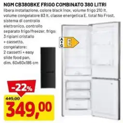 DPiù NGM CB380BKE FRIGO COMBINATO offerta