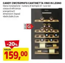 DPiù CANDY CWC150MHFG CANTINETTA VINO IN LEGNO offerta