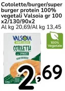Famila Cotolette/burger/super burger protein 100% vegetali Valsoia offerta