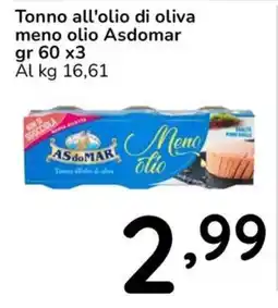 Famila Tonno all'olio di oliva meno olio Asdomar offerta