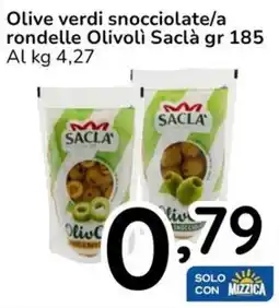 Famila Olive verdi snocciolate/a rondelle Olivoli Saclà offerta