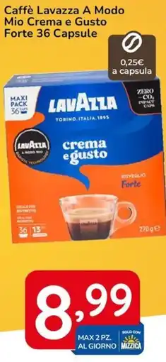 Famila Caffè Lavazza A Modo Mio Crema e Gusto Forte 36 Capsule offerta