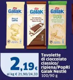 Sigma Tavolette di cioccolato classico/ ripiena/PopRi Galak Nestlé offerta