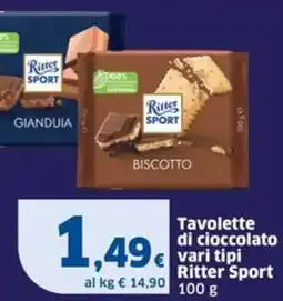 Sigma Tavolette di cioccolato Ritter Sport offerta