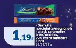 Sigma Barretta nocciolatte/noccionoir - snack caramello/ latte/cookies/ 72% extra fondente Lindt offerta