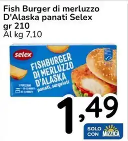 Famila Fish Burger di merluzzo D'Alaska panati Selex offerta
